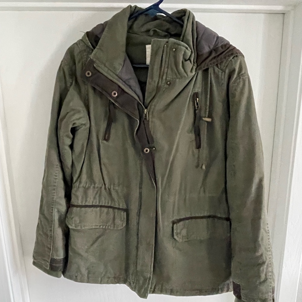 Olive green thread and supply utility jacket
